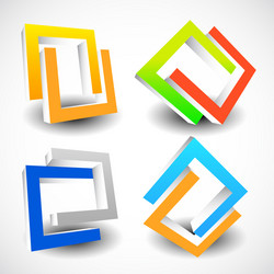 interlocking colorful u shapes generic icons vector image