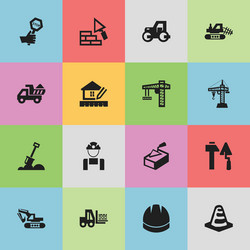 set of 16 editable structure icons includes vector image