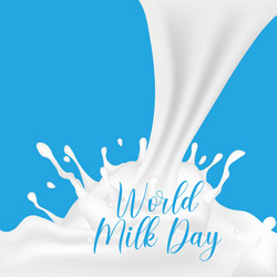 World milk day greeting card vector