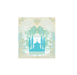 artistic pattern background with moon and mosque vector image