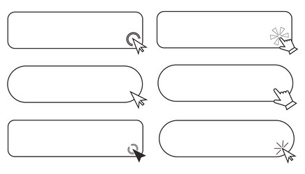 click here line frame interface bar with cursor vector image