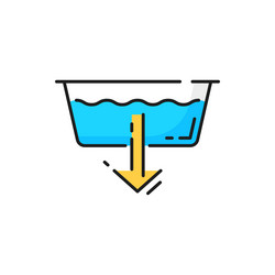 drain adding water detergent isolated color icon vector