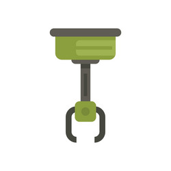 green mechanical robotic claw picking up object vector image