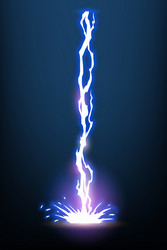 Lightning animation with sparks electricity vector