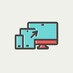 responsive web design thin line icon vector image
