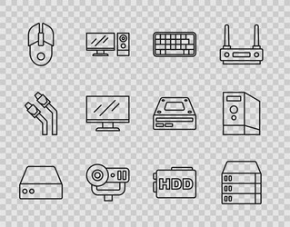 set line server data web hosting keyboard vector image