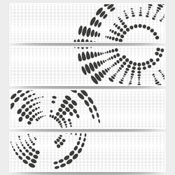 web banners set of header layout templates circle vector