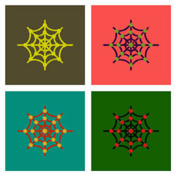 assembly flat shading style icons spider web vector image
