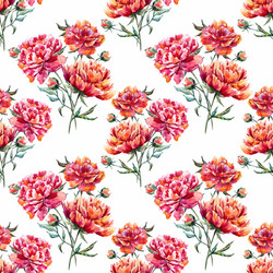 Watercolor Floral Peony Pattern Vector Image