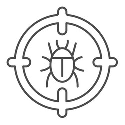 bug in target thin line icon web security concept vector image