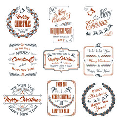 Christmas & New Year Elements Vector Image