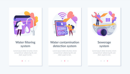 home water treatment app interface template vector