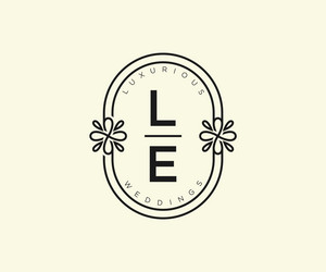 Le initials letter wedding monogram logos Vector Image