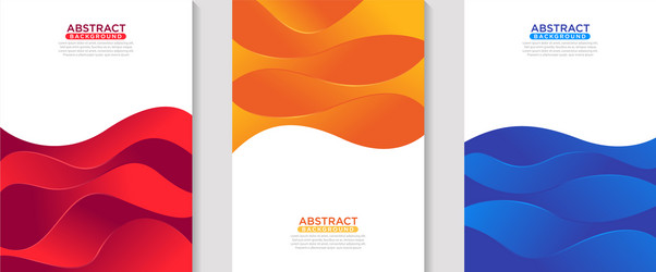 modern fluid abstract colorful poster design set vector