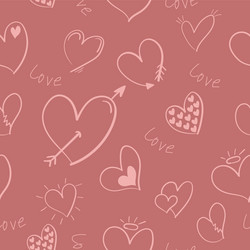 Pink heart seamless pattern background Royalty Free Vector