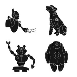 robot and factory icon vector image
