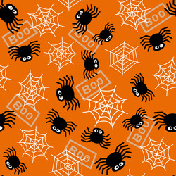 seamless pattern with spiders and webs vector image