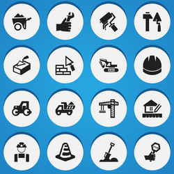 set of 16 editable structure icons includes vector image