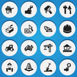 Set of 16 editable structure icons includes vector