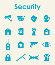 set of security simple icons vector image