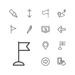 13 pointer icons vector image