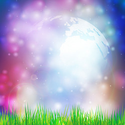 abstract background of globe with grass view vector