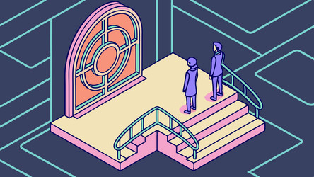 abstract digital gateway with people future vector image