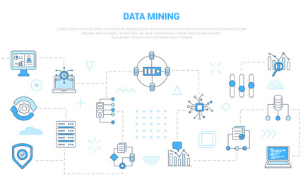 Data mining concept with icon set template banner vector