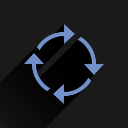 flat blue arrow icon reload refresh sign vector