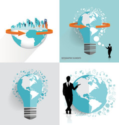 modern globe and city with application icon vector image