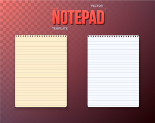 notepad paper notebook template set vector image