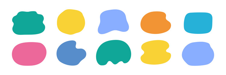 organic shape liquid form set round blob vector image