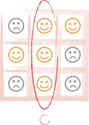 Smiley tic tac toe game vector