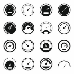 speedometer icons set simple style vector image