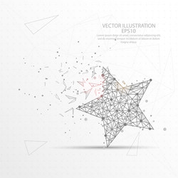 star digitally drawn low poly triangle wire frame vector image