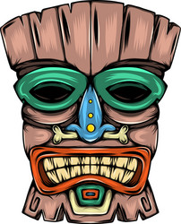 traditional mask made from wood vector