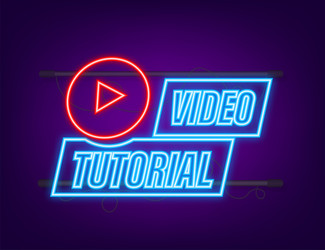 video tutorials neon icon study and learning vector image