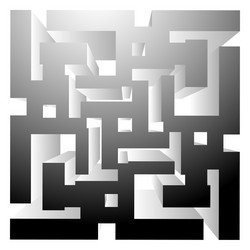 Abstract maze labyrinth like shape on white art vector