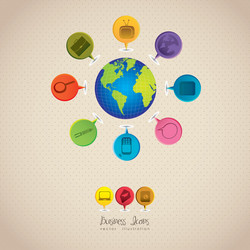 business icons connectivity networking web vector image