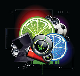 Colorful Tech Objects vector image