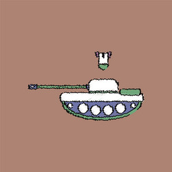 flat shading style icon tank and mortar shell vector image