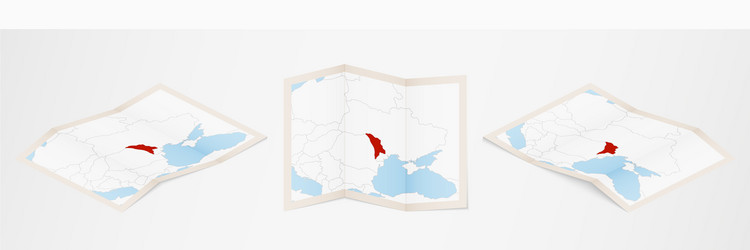 folded map moldova in three different versions vector image