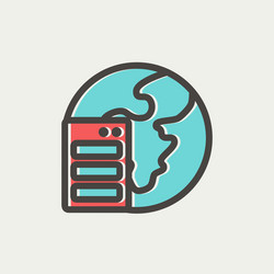 global map in server thin line icon vector image