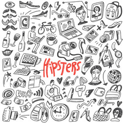 Hipster Doodle Set Vector Image