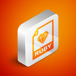 isometric ruby file document icon download vector image