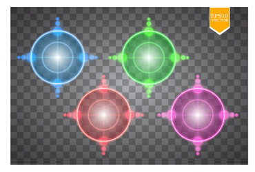 neon target isolated game interface element vector image