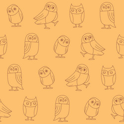 outline owl seamless pattern background for print vector image