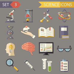 Retro Science Icons - Flat Style vector image