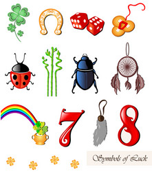 Set of lucky symbols vector