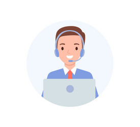 avatar of the call center operator a man vector